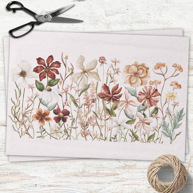 Seda Papel de Decoupage de Prado de Flores Silvestres V (Criador carregado)