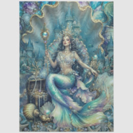 Seda Papel de Decoupage de Sereia de Fantasia Mística E