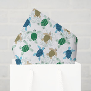 Seda Papel de Decoupage de Tartaruga, Vida Marinha