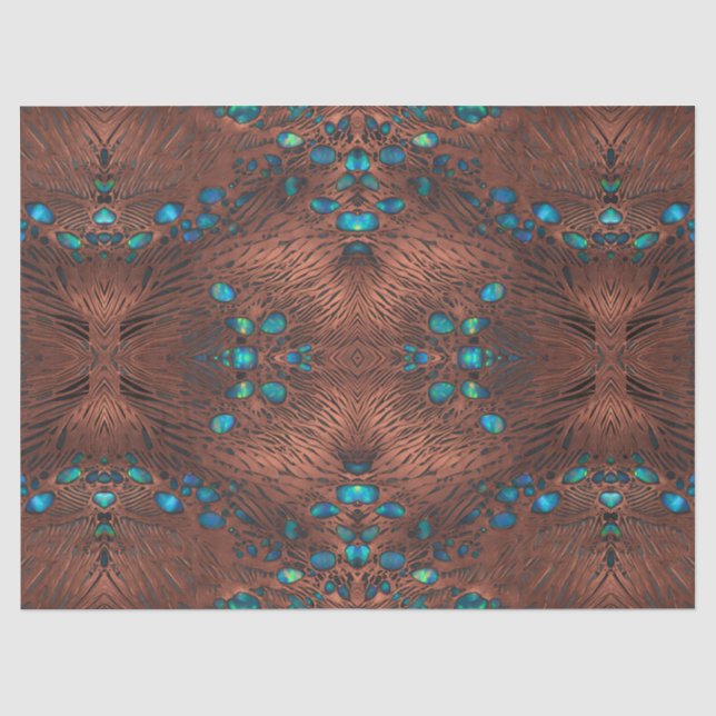Seda Papel de Decoupage de Tecido de Cobre e Abalone (Frente )