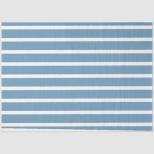 Seda Papel de Decoupage de Tecidos Brancos Azuis Stripa