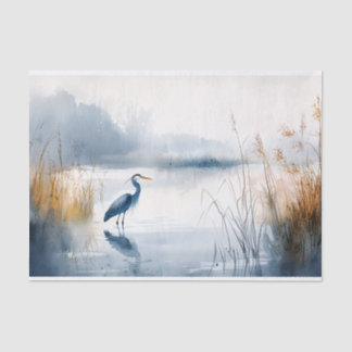 Seda Papel de Decoupage do Blue Heron 8
