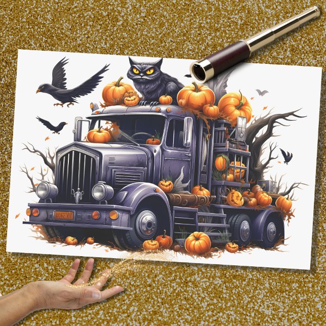 Seda Papel de Decoupage do Caminhão 3 Halloween (Criador carregado)