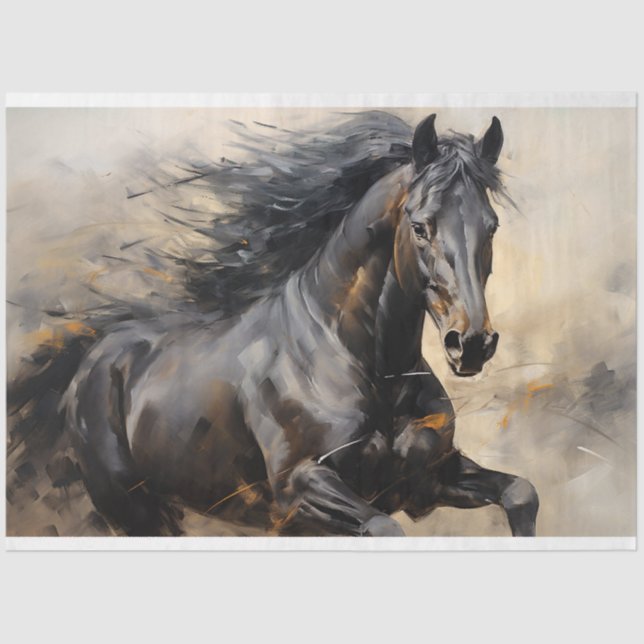 Seda Papel de Decoupage do Cavalo Selvagem 6 (Frente )