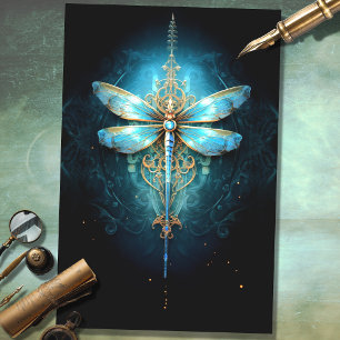 Seda Papel de Decoupage do Dragonfly Gótica 4
