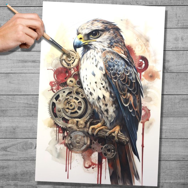 Seda Papel de Decoupage do Falcão 3 Steampunk (Criador carregado)