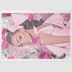 Seda Papel de Decoupage do Glam Shabby Cor-de-Rosa e Pr