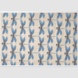 Seda Papel de Decoupage do Mobiliário Azul Dragonfly