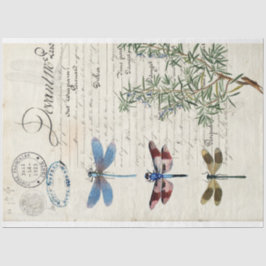 Seda Papel de Decoupage do Mobiliário de Dragonfly