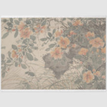 Papel de Decoupage do Mobiliário de Script Floral