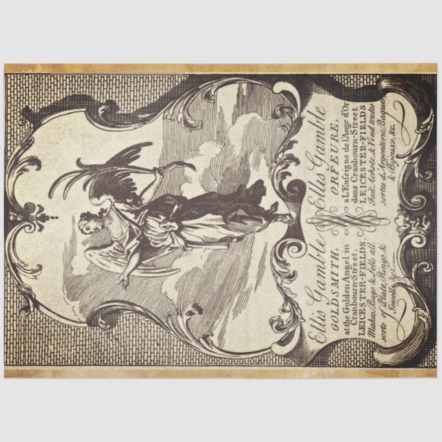 Seda Papel de Decoupage do Mobiliário Goldsmith (Frente )