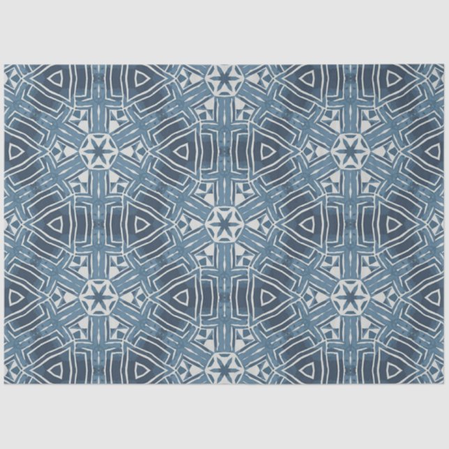 Seda Papel de Decoupage do Mobiliário Indigo Africano (Frente )