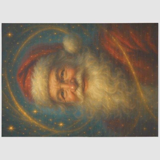 Seda Papel de Decoupage do Pai Natal Celestial (Frente )