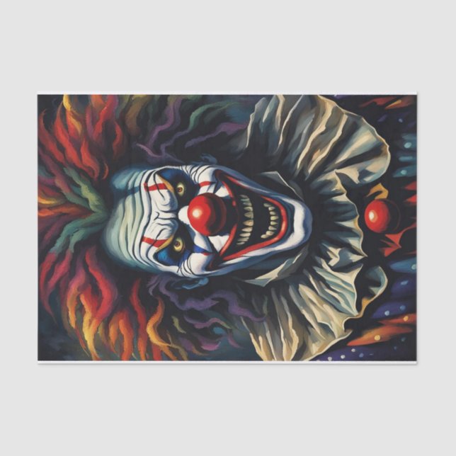 Seda Papel de Decoupage do Palhaço Arco-Íris do Assusta (Frente )