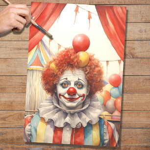 Seda Papel de Decoupage do Palhaço de Circo 4