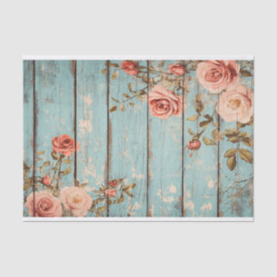 Seda Papel de Decoupage do Planador de Madeira de Flor-
