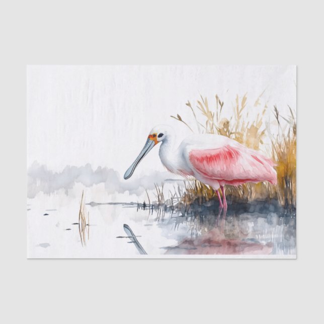 Seda Papel de Decoupage do Spoonbill 4 (Frente )
