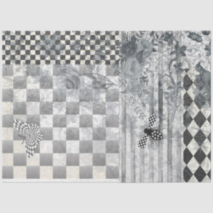 Seda Papel de Decoupage do Toile Harlequin para Verific