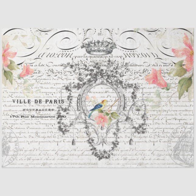 Seda Papel de Decoupage Ephemera (Frente )