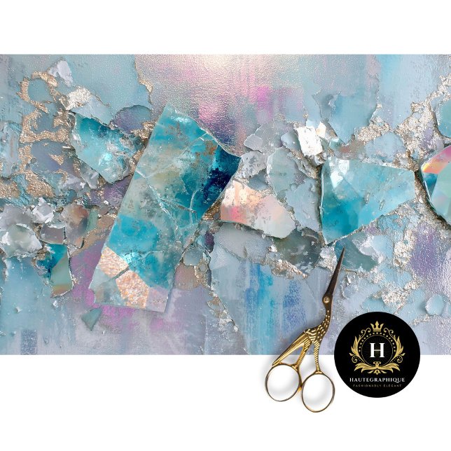 Seda Papel de Decoupage Escama de Dragão Cristal Aqua (Criador carregado)