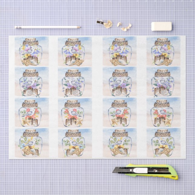 Seda Papel de Decoupage Flores de Maçarico em Aquarela  (Arte )