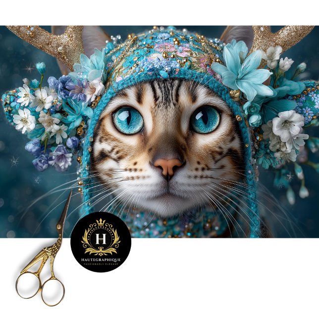Seda Papel de Decoupage Gato Bengal Antílope de Inverno (Criador carregado)
