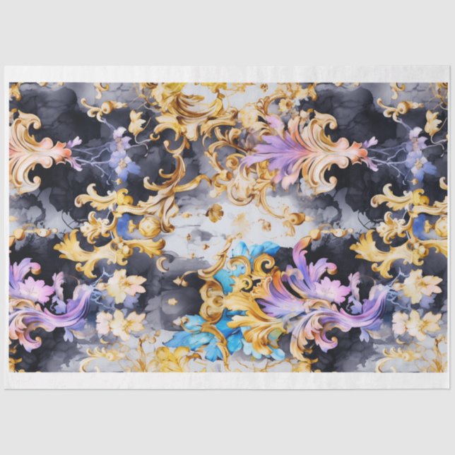Seda Papel de Decoupage Gótico Shabby Glam G (Frente )