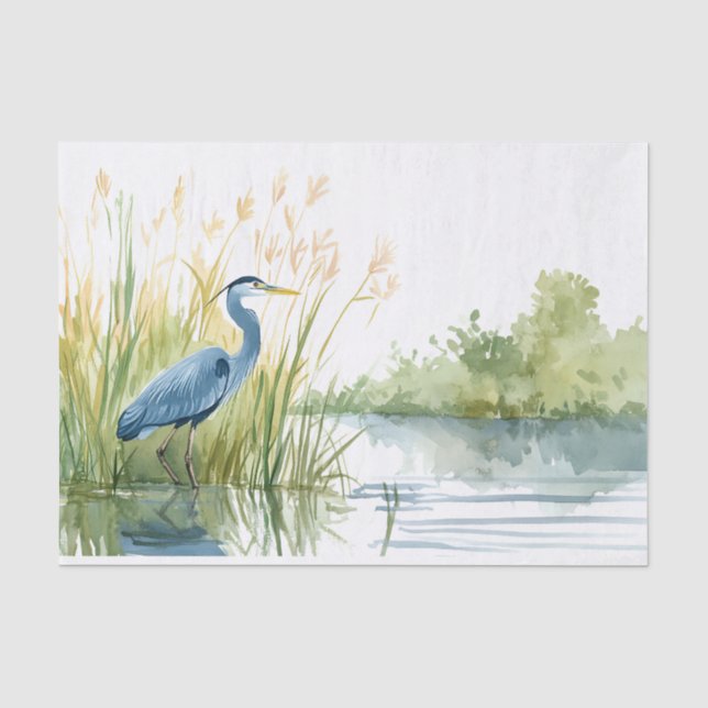 Seda Papel de Decoupage Heron 7 Azul (Frente )