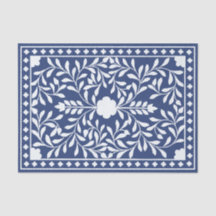 Papel de Decoupage Inlay de Osso Tradicional Azul