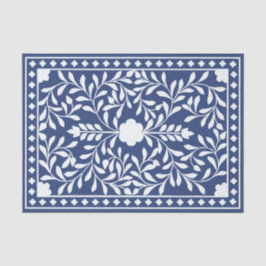 Seda Papel de Decoupage Inlay de Osso Tradicional Azul 