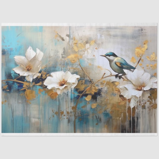 Seda Papel de Decoupage - Intracias Botânicas 1 (Frente )