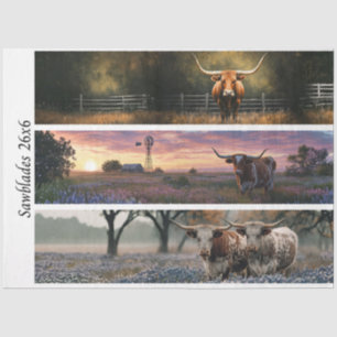 Seda Papel de Decoupage Longhorn Wester Serra