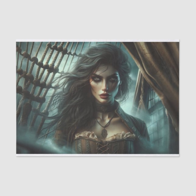 Seda Papel de Decoupage Místico Pirata Místico Olhado P (Frente )