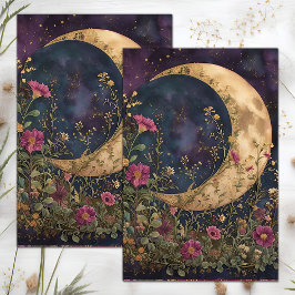 SEDA PAPEL DE DECOUPAGE PARA DECORAÇÃO DE JARDIM LUA CR