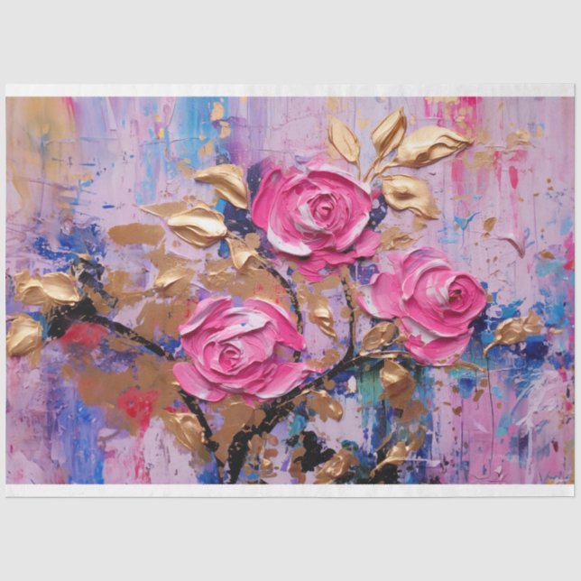Seda Papel de Decoupage - Parada Petal Vibrante 1 (Frente )