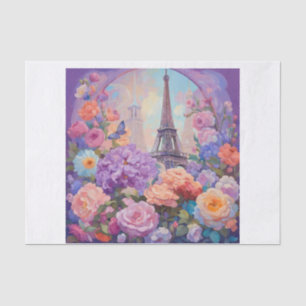 Seda Papel de Decoupage Pastel em Torre Eiffel Quadrado