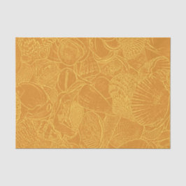 Seda Papel de Decoupage Praia Costeira Conchas Dourado 