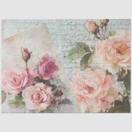 Seda Papel de Decoupage Rosa Antigo Vintage Rosa Desbot