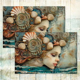 Seda Papel de Decoupage Sereia do Mar