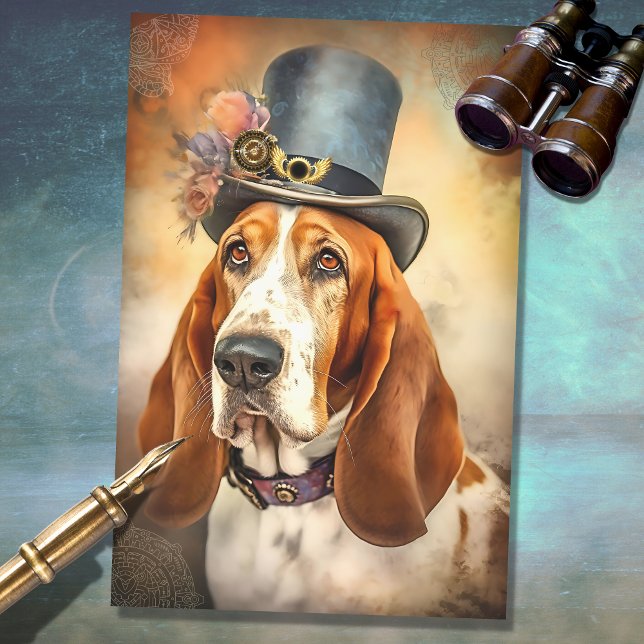 Seda Papel de Decoupage Steampunk 2 de Hound Basset (Criador carregado)