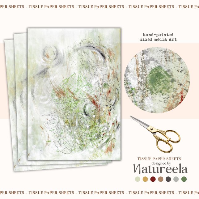 Seda Papel de Decoupage Tecido Abstrato Contemporâneo (Criador carregado)