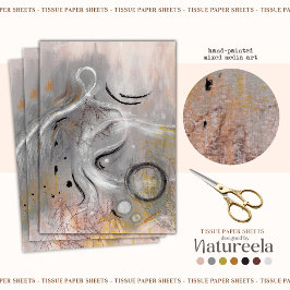 Seda Papel de Decoupage Tecido Abstrato Estético Modern
