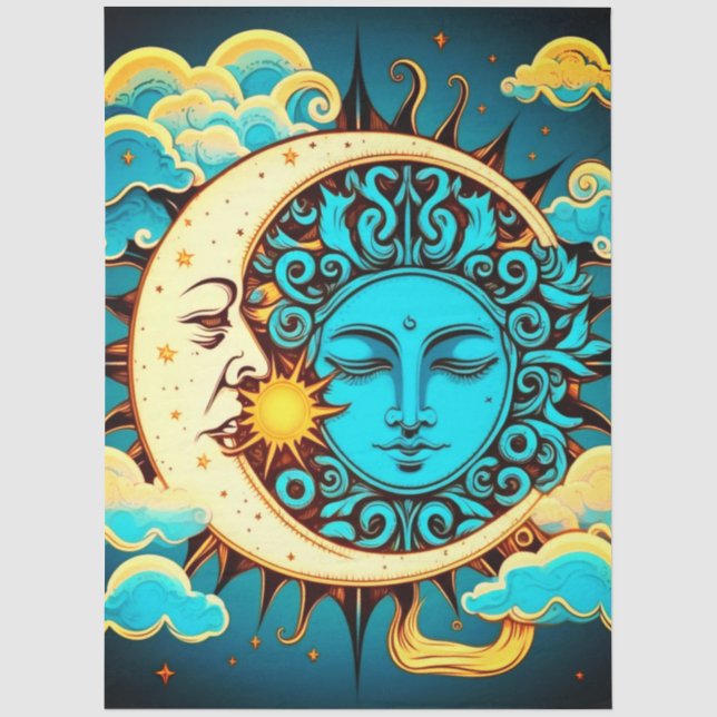 Seda Papel de Decoupage/Tecido Celestial (Frente )