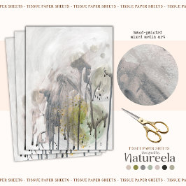 Seda Papel de Decoupage Tecido com Design Abstrato Eleg