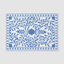 Papel de Decoupage Tradicional Azul Branco com Inc