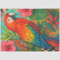 Papel de Decoupage Tropical Macaw - Papagaio Escar