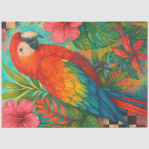 Seda Papel de Decoupage Tropical Macaw - Papagaio Escar
