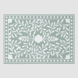 Seda Papel de Decoupage Verde Salvia Tradicional Incrus