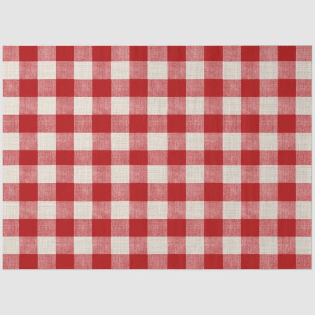 Seda Papel de Decoupage Vermelho Cheque Buffalo (Frente )