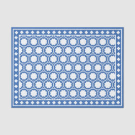 Seda Papel de Decoupagem de Osso com Relevo Azul Brilha